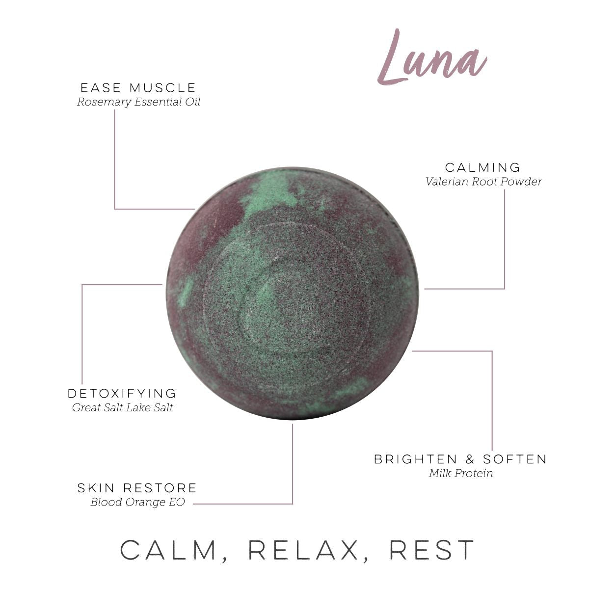 Luna Therapy Bomb (Sedating Milk Bath Bomb)