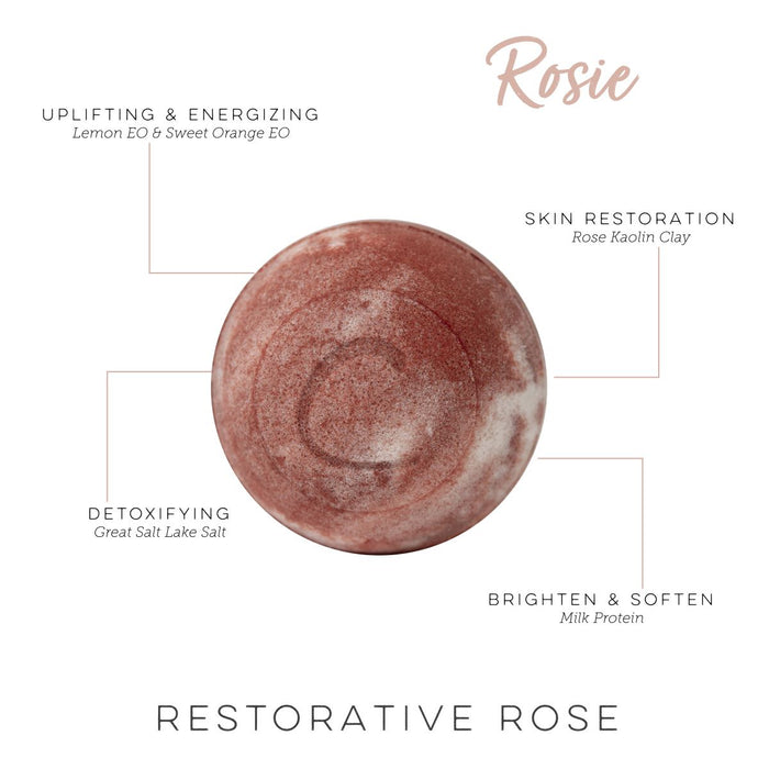 Rosie Therapy Bomb (Skin Restoration Milk Bath Bomb)*